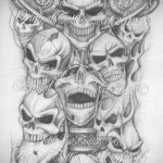 тату эскизы черепа рукава 17.09.2019 №004 - Tattoo Sketches Skull Sleeves - tatufoto.com