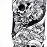 тату эскизы черепа рукава 17.09.2019 №007 - Tattoo Sketches Skull Sleeves - tatufoto.com