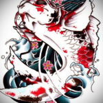 тату японские эскизы цветные 16.09.2019 №010 - tattoo japanese sketches c - tatufoto.com