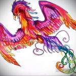феникс эскизы тату цветны 16.09.2019 №009 - phoenix tattoo sketches colore - tatufoto.com