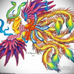 феникс эскизы тату цветны 16.09.2019 №011 - phoenix tattoo sketches colore - tatufoto.com