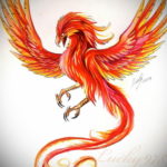 феникс эскизы тату цветны 16.09.2019 №012 - phoenix tattoo sketches colore - tatufoto.com