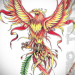 феникс эскизы тату цветны 16.09.2019 №013 - phoenix tattoo sketches colore - tatufoto.com