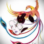 феникс эскизы тату цветны 16.09.2019 №021 - phoenix tattoo sketches colore - tatufoto.com