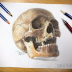 цветные тату эскизы черепа 16.09.2019 №003 - colored skull sketches - tatufoto.com