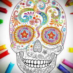 цветные тату эскизы черепа 16.09.2019 №006 - colored skull sketches - tatufoto.com