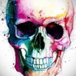 цветные тату эскизы черепа 16.09.2019 №012 - colored skull sketches - tatufoto.com