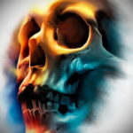 цветные тату эскизы черепа 17.09.2019 №003 - colored skull sketches - tatufoto.com