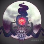цветные тату эскизы черепа 17.09.2019 №005 - colored skull sketches - tatufoto.com