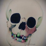 цветные тату эскизы черепа 17.09.2019 №008 - colored skull sketches - tatufoto.com