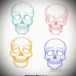 цветные тату эскизы черепа 17.09.2019 №009 - colored skull sketches - tatufoto.com