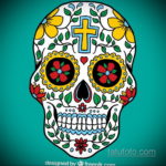 цветные тату эскизы черепа 17.09.2019 №011 - colored skull sketches - tatufoto.com