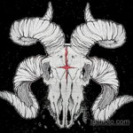 череп барана эскиз тату 17.09.2019 №006 - ram skull sketch tattoo - tatufoto.com