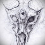 череп барана эскиз тату 17.09.2019 №020 - ram skull sketch tattoo - tatufoto.com