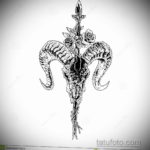 череп барана эскиз тату 17.09.2019 №021 - ram skull sketch tattoo - tatufoto.com