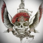 череп в берете тату эскиз 17.09.2019 №004 - skull in beret tattoo sketch - tatufoto.com
