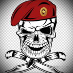 череп в берете тату эскиз 17.09.2019 №008 - skull in beret tattoo sketch - tatufoto.com