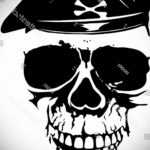 череп в берете тату эскиз 17.09.2019 №024 - skull in beret tattoo sketch - tatufoto.com