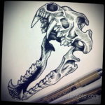 череп волка эскиз тату 17.09.2019 №019 - wolf skull sketch tattoo - tatufoto.com