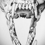 череп волка эскиз тату 17.09.2019 №021 - wolf skull sketch tattoo - tatufoto.com