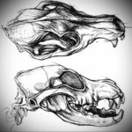 череп волка эскиз тату 17.09.2019 №022 - wolf skull sketch tattoo - tatufoto.com