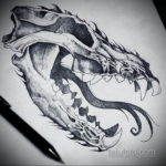 череп волка эскиз тату 17.09.2019 №027 - wolf skull sketch tattoo - tatufoto.com