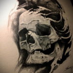 череп ворона эскиз тату 17.09.2019 №001 - sketch tattoo skull with roses - tatufoto.com