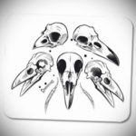 череп ворона эскиз тату 17.09.2019 №026 - sketch tattoo skull with roses - tatufoto.com