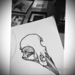череп ворона эскиз тату 17.09.2019 №036 - sketch tattoo skull with roses - tatufoto.com