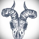 череп козла тату эскиз 17.09.2019 №013 - goat skull tattoo sketch - tatufoto.com