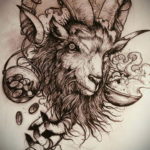 череп козла тату эскиз 17.09.2019 №016 - goat skull tattoo sketch - tatufoto.com