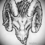 череп козла тату эскиз 17.09.2019 №018 - goat skull tattoo sketch - tatufoto.com