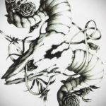 череп козла тату эскиз 17.09.2019 №022 - goat skull tattoo sketch - tatufoto.com