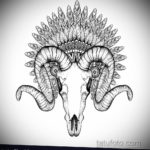 череп козла тату эскиз 17.09.2019 №029 - goat skull tattoo sketch - tatufoto.com