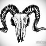 череп козла тату эскиз 17.09.2019 №034 - goat skull tattoo sketch - tatufoto.com