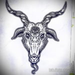 череп козла тату эскиз 17.09.2019 №038 - goat skull tattoo sketch - tatufoto.com