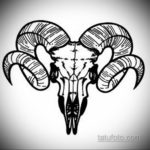 череп козла тату эскиз 17.09.2019 №043 - goat skull tattoo sketch - tatufoto.com
