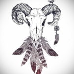 череп козла тату эскиз 17.09.2019 №045 - goat skull tattoo sketch - tatufoto.com