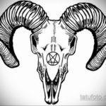 череп козла тату эскиз 17.09.2019 №050 - goat skull tattoo sketch - tatufoto.com