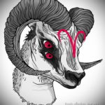 череп козла тату эскиз 17.09.2019 №053 - goat skull tattoo sketch - tatufoto.com