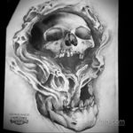 череп эскизы тату реализм 17.09.2019 №005 - skull sketches tattoo realism - tatufoto.com