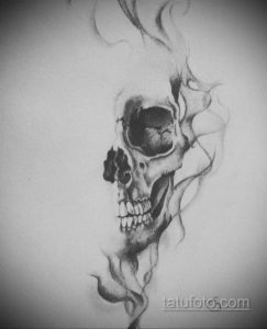 черепа эскиз тату предплечье 17.09.2019 №002 - skull sketch tattoo forearm - tatufoto.com