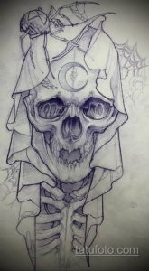 черепа эскиз тату предплечье 17.09.2019 №004 - skull sketch tattoo forearm - tatufoto.com