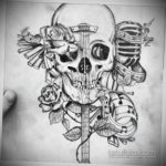 черепа эскиз тату предплечье 17.09.2019 №007 - skull sketch tattoo forearm - tatufoto.com