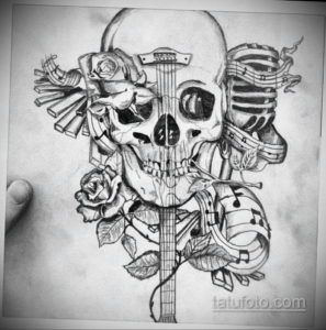 черепа эскиз тату предплечье 17.09.2019 №007 - skull sketch tattoo forearm - tatufoto.com