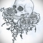 черепа эскиз тату предплечье 17.09.2019 №008 - skull sketch tattoo forearm - tatufoto.com