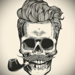 черепа эскиз тату предплечье 17.09.2019 №013 - skull sketch tattoo forearm - tatufoto.com