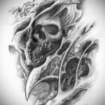 черепа эскиз тату предплечье 17.09.2019 №018 - skull sketch tattoo forearm - tatufoto.com