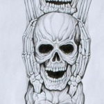 черепа эскиз тату предплечье 17.09.2019 №020 - skull sketch tattoo forearm - tatufoto.com