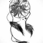эскиз для волк с перьями тату 26.09.2019 №007 -sketch feather tattoo- tatufoto.com